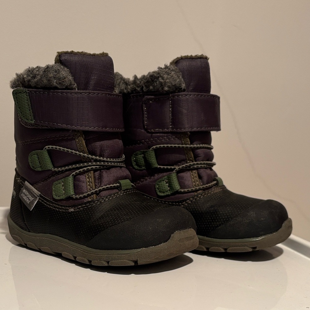 See Kai Run Gilman all-weather toddler Boots - gray, black, green